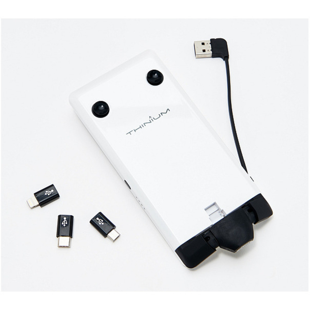 Thinium Cordless Phone Charger 3000mAh Battery iPhone Android White